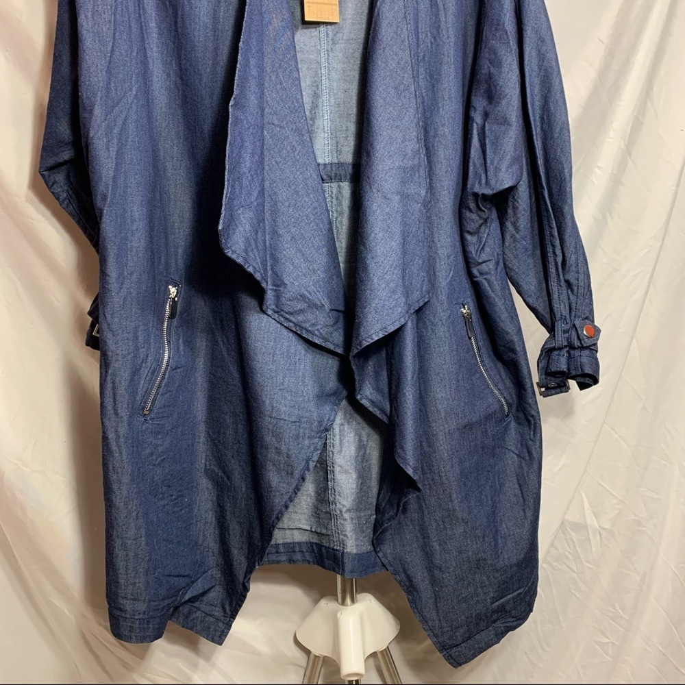 1 Sunset Lane Lightweight Denim Oversized Open Jacket - Picture 5 of 14